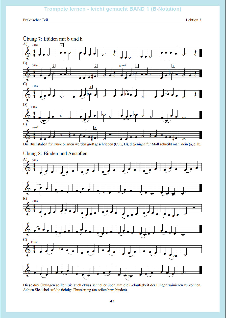 Trompete lernen - leicht gemacht Band1 (B-Notation)
